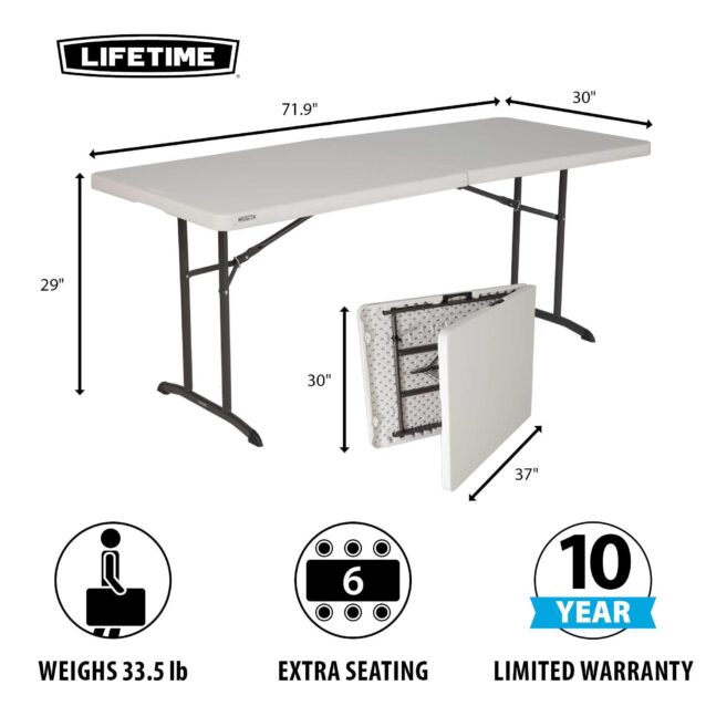 Lifetime 6-Foot Commercial Folding Tables 